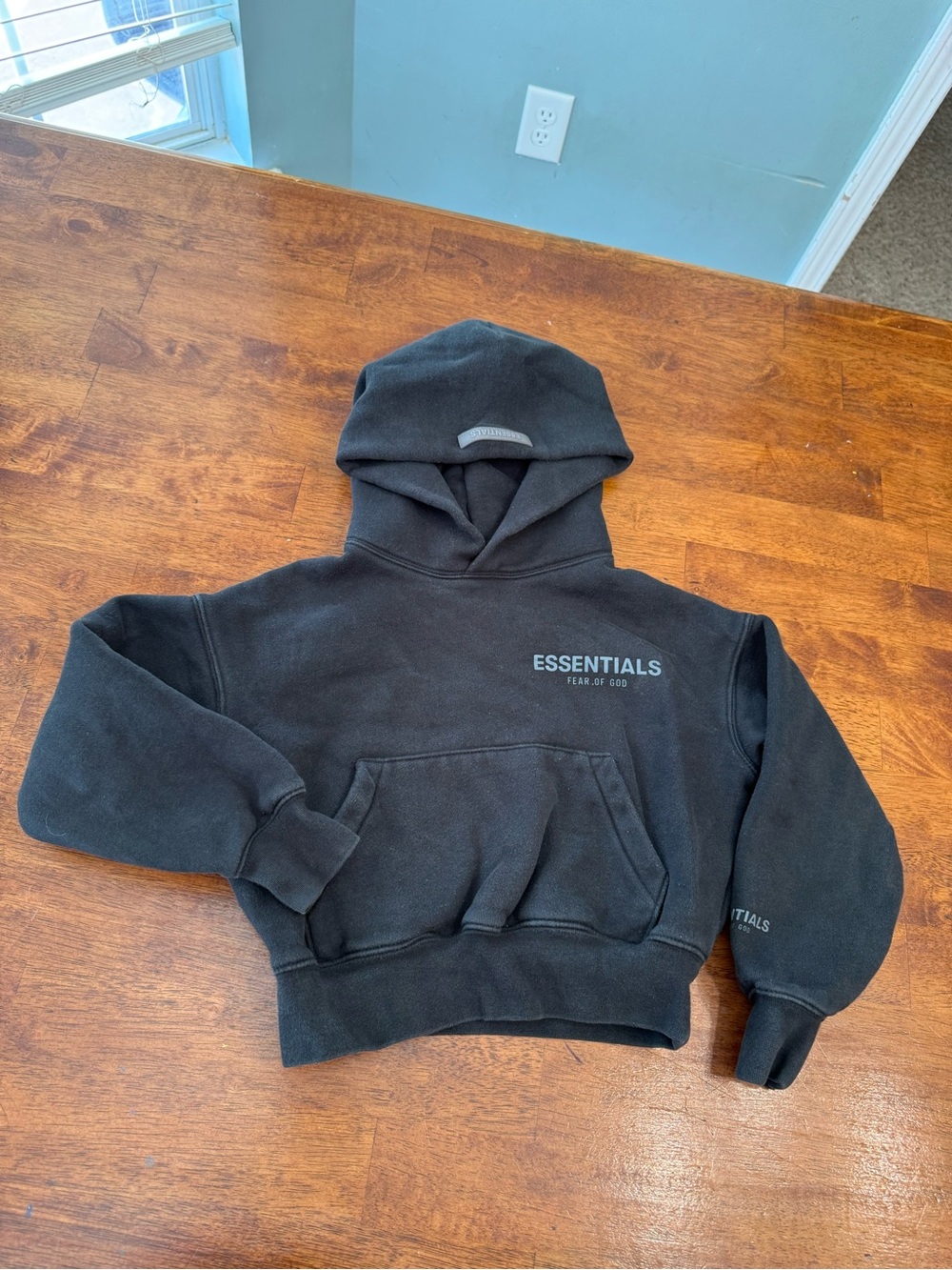 Fear of God Essentials Kids Pullover Hoodie Black Size 4/5 XS Small FOG